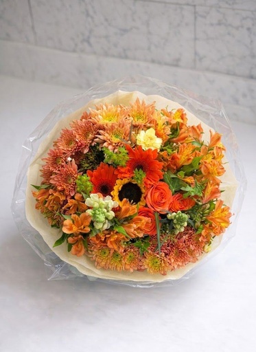 Bouquet of Orange Mixed Flowers